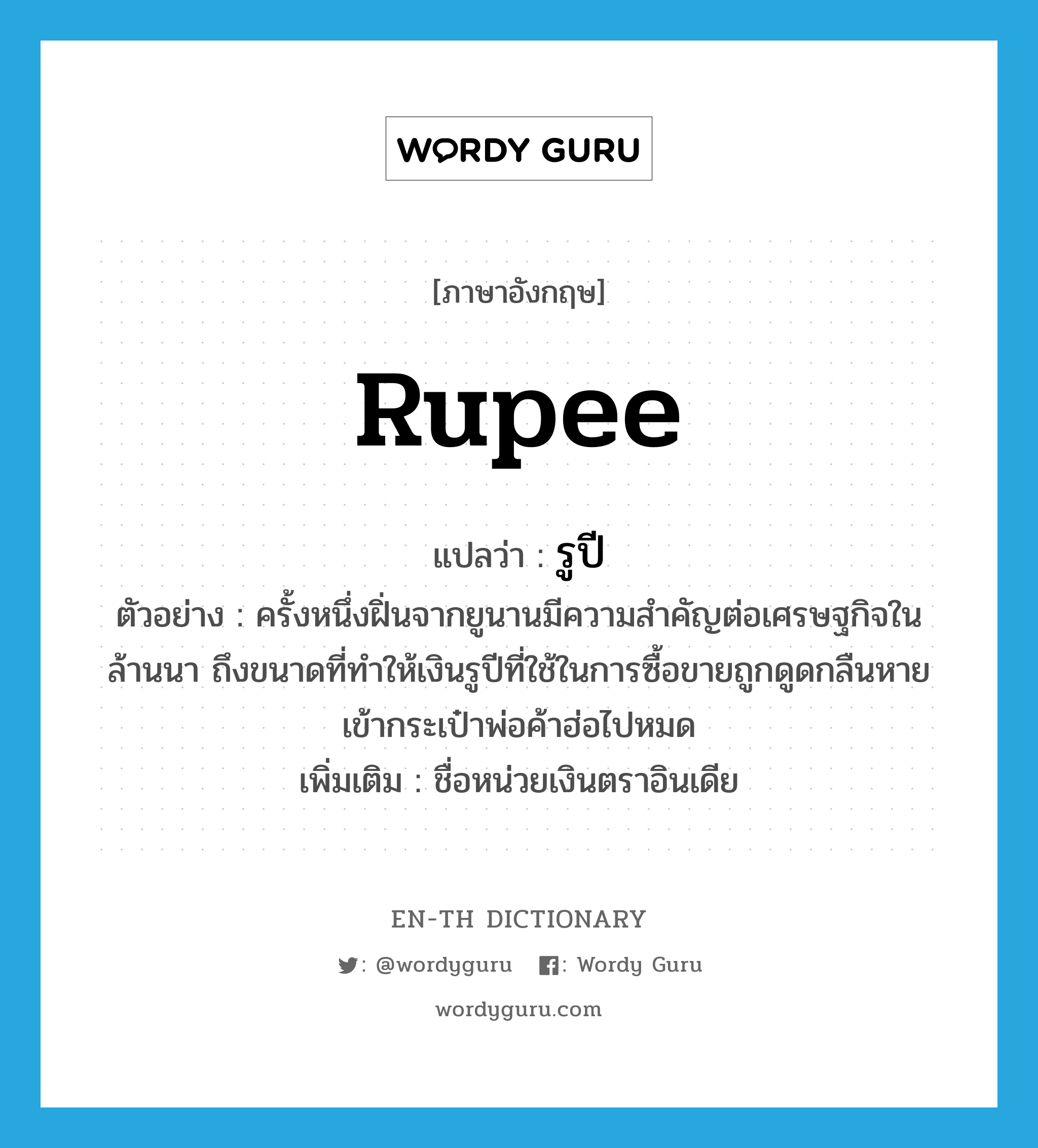 Rupee แปลว่า? | Wordy Guru