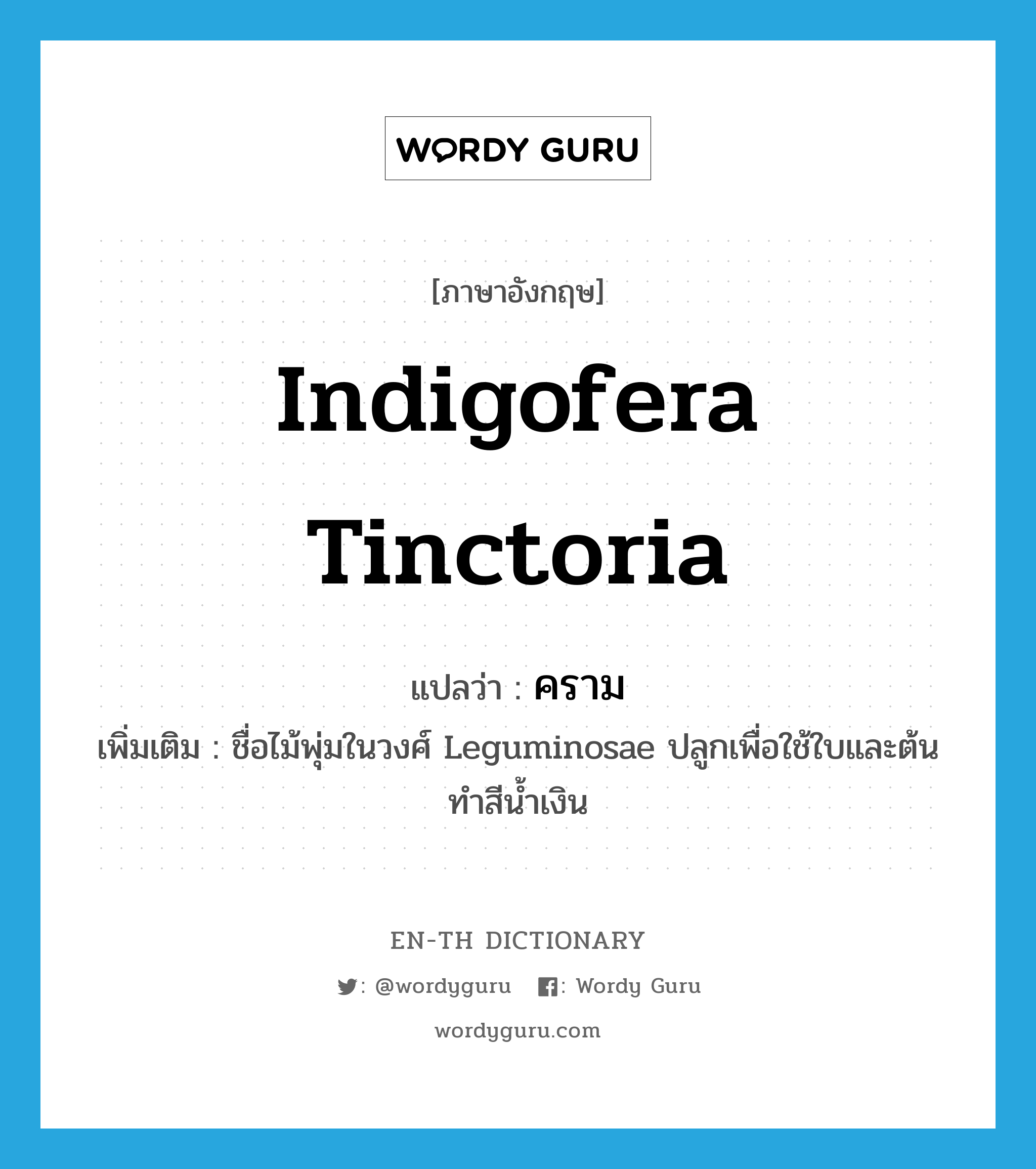 Indigofera Tinctoria แปลว่า? | Wordy Guru