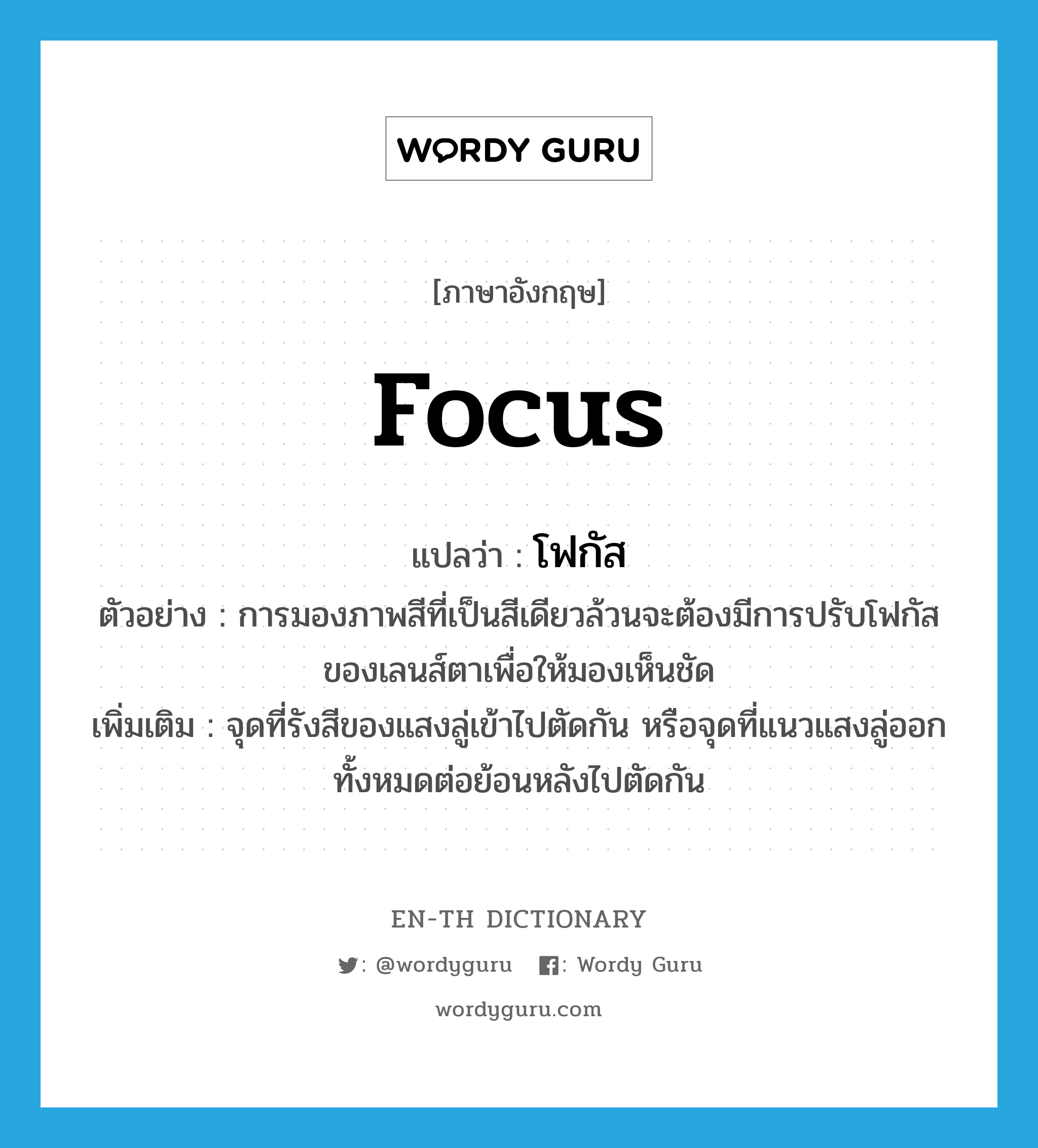 Focus แปลว่า? | Wordy Guru