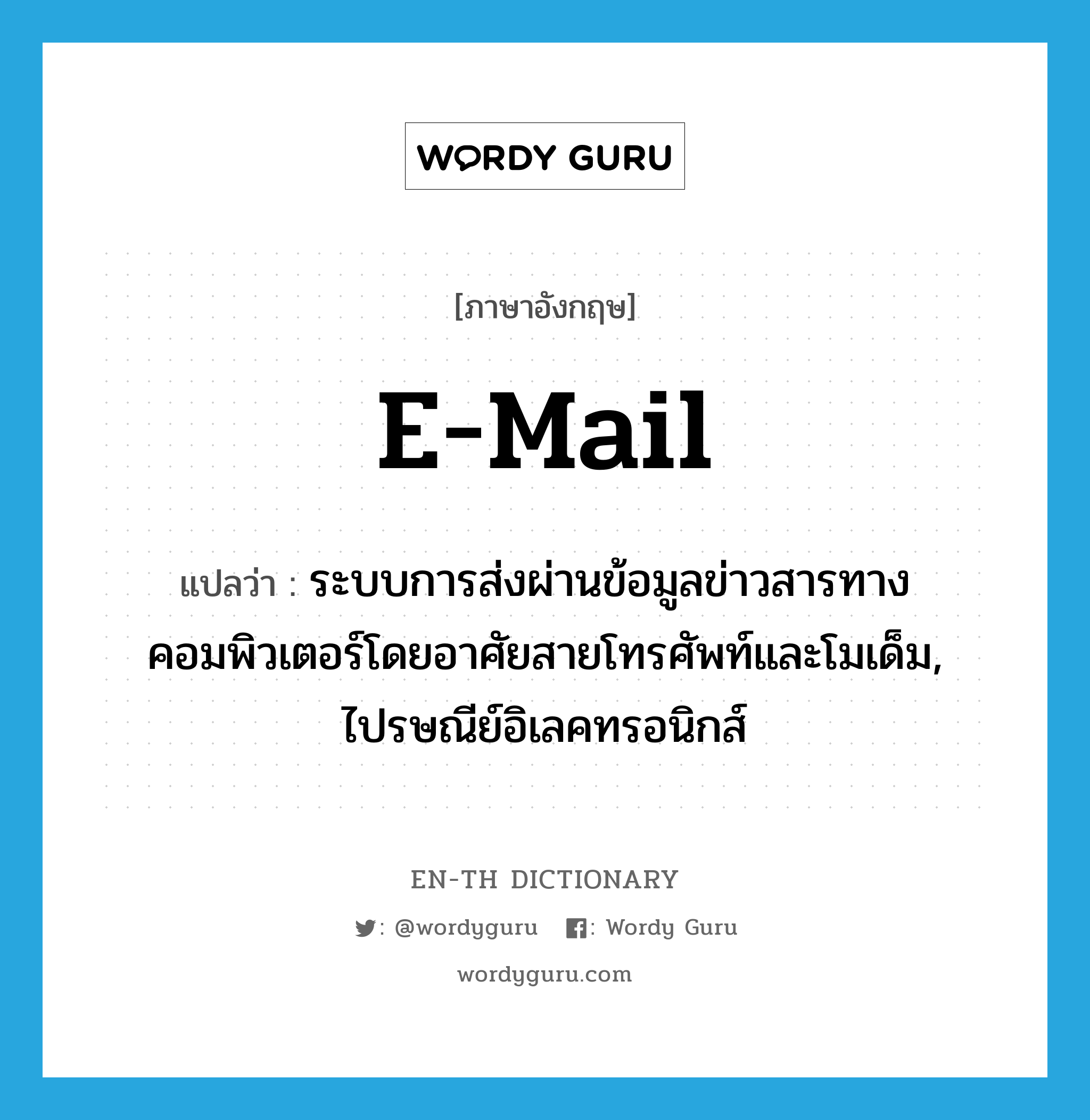E-Mail แปลว่า? | Wordy Guru