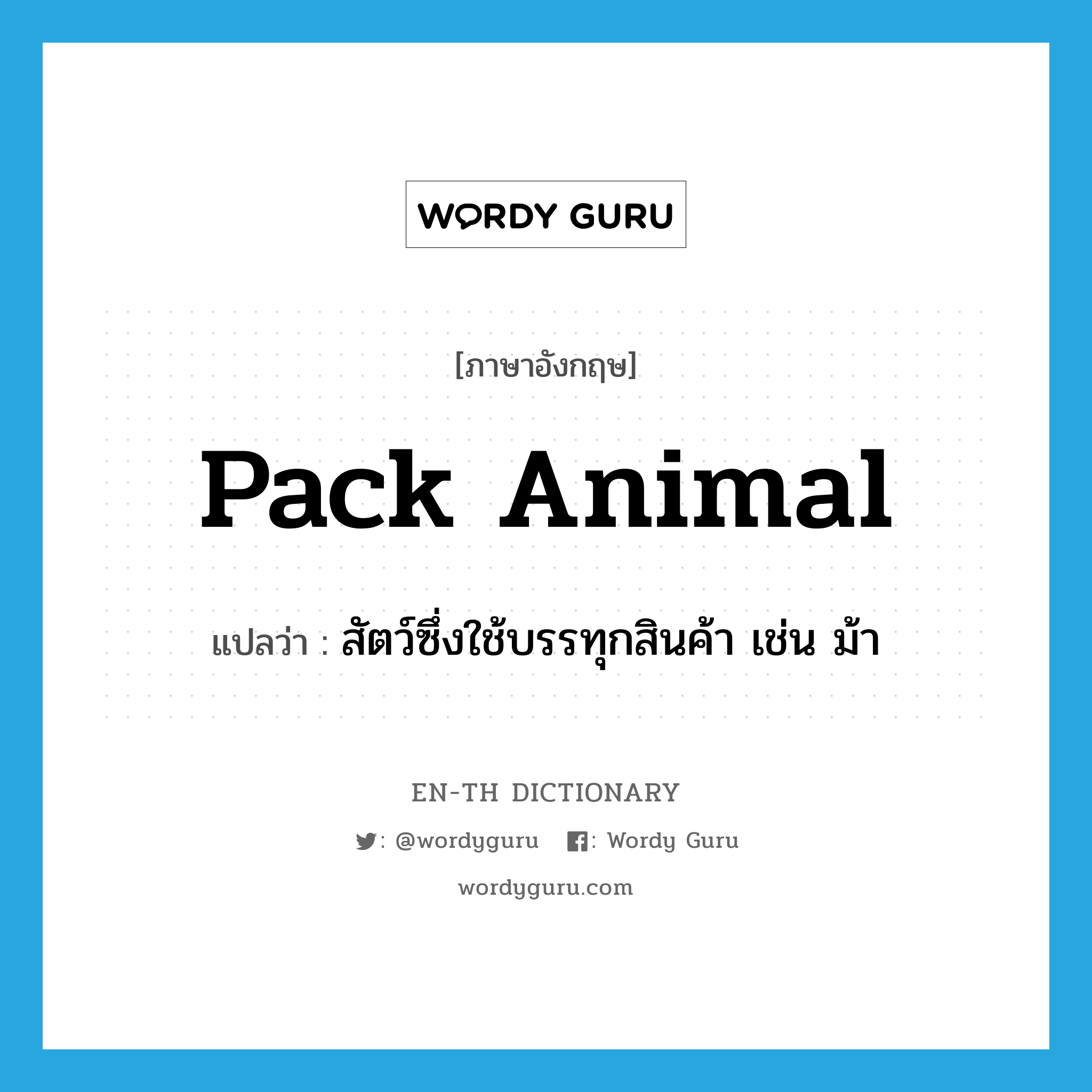 pack animal แปลว่า? | Wordy Guru
