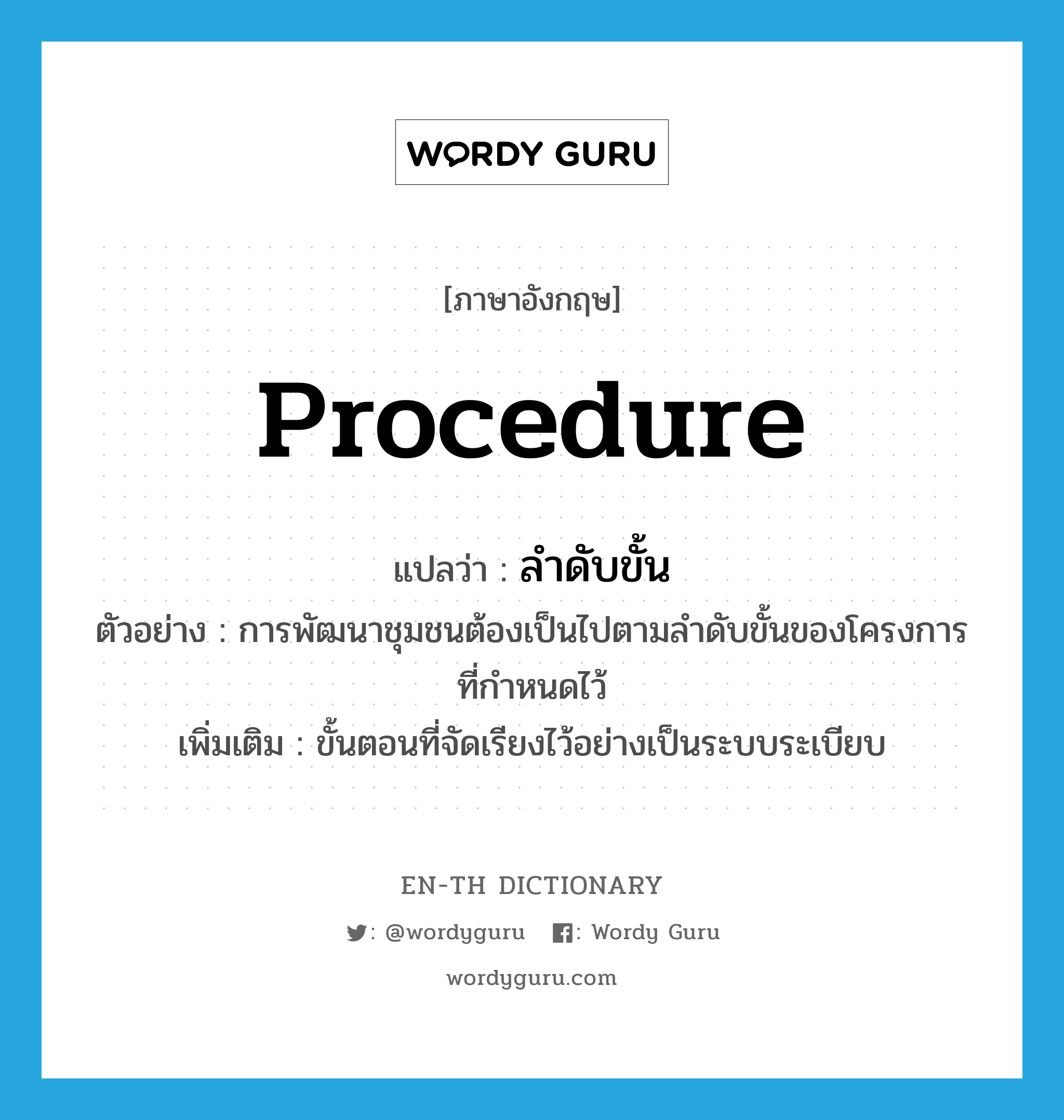 Procedure แปลว่า? | Wordy Guru