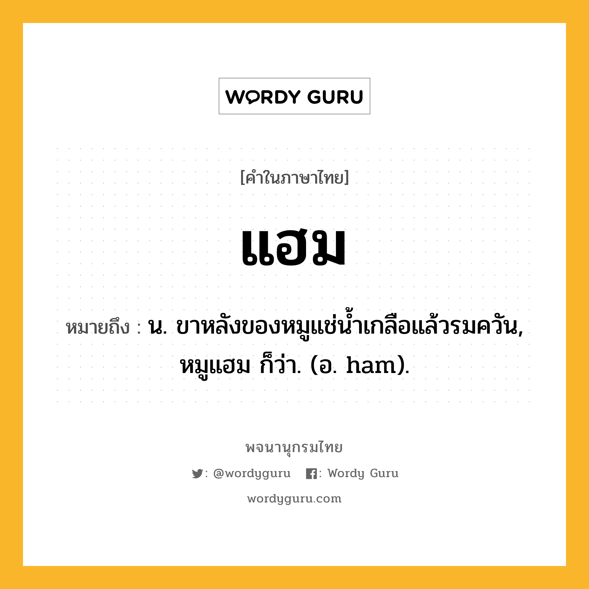 แฮม หมายถึงอะไร? | Wordy Guru