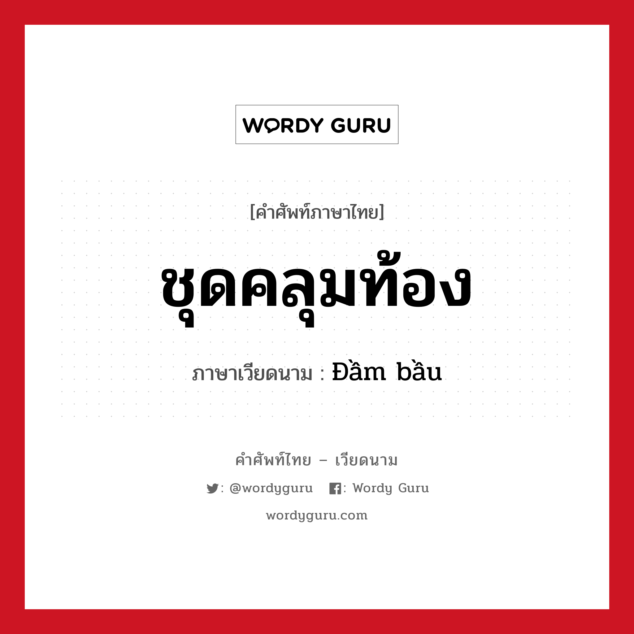 ชุดคลุมท้อง ภาษาเวียดนามคืออะไร, คำศัพท์ภาษาไทย - เวียดนาม ชุดคลุมท้อง ภาษาเวียดนาม Đầm bầu หมวด เครื่องแต่งกาย หมวด เครื่องแต่งกาย